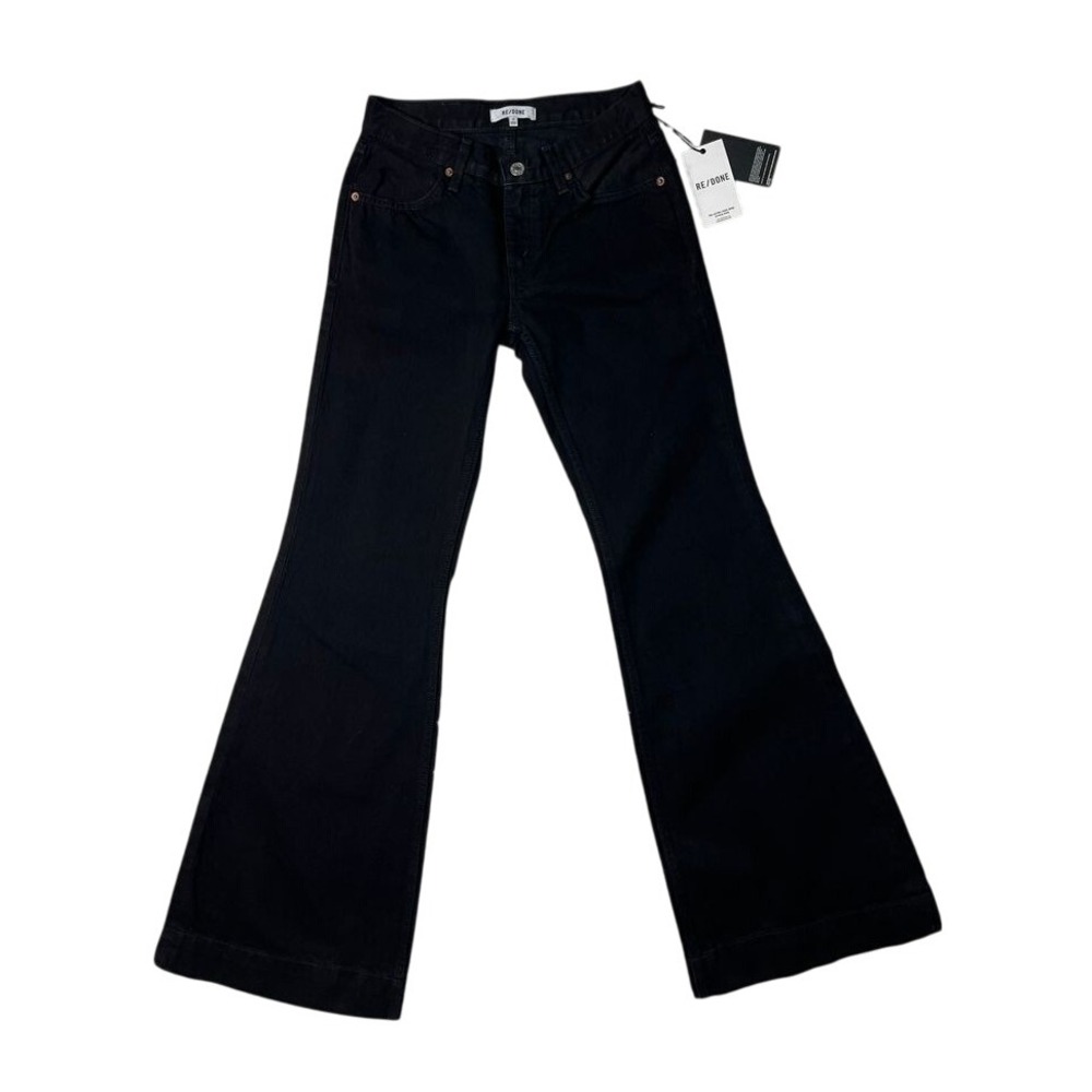 RE/DONE High Rise 70's Retro Bell Bottom Jeans Black Denim‎ Flared Leg 29 New
